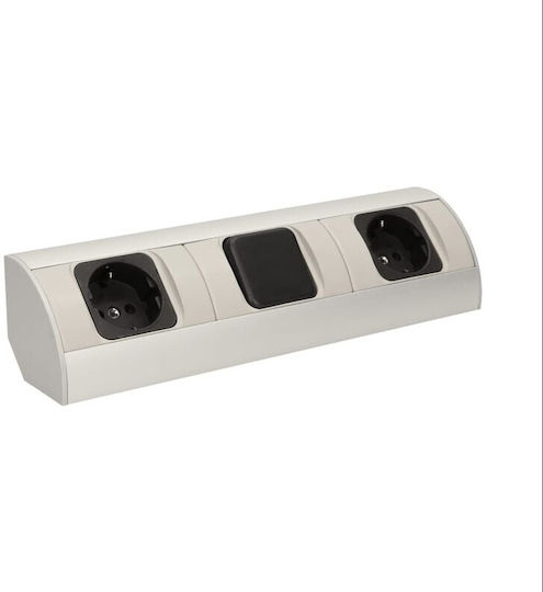 Power Strip 2 Positions with Switch without Cable Silver
