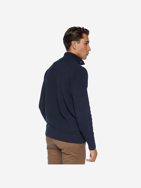 Brokers Jeans Men's Long Sleeve Sweater with Buttons Marine