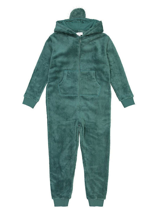 La Redoute Collections Παιδική Πιτζάμα Ολόσωμη Χειμωνιάτικη Fleece Πράσινη