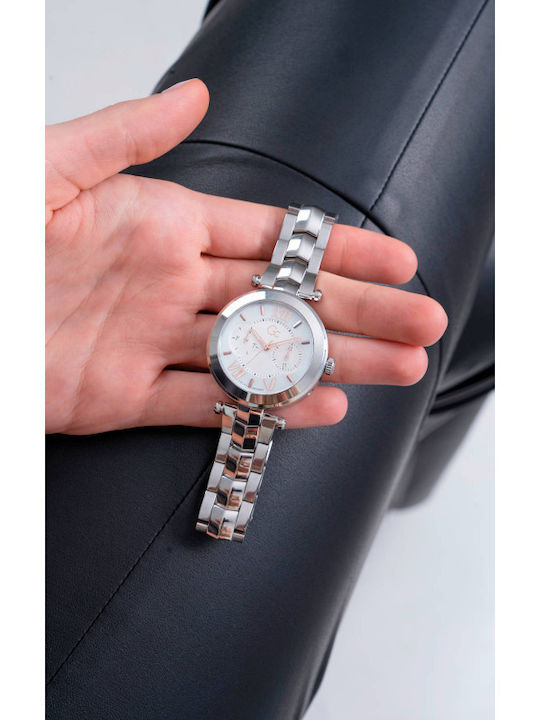 GC Watches Illusion Γυναικείο Ρολόι 36mm Μπαταρίας με Ασημί Μεταλλικό Μπρασελέ