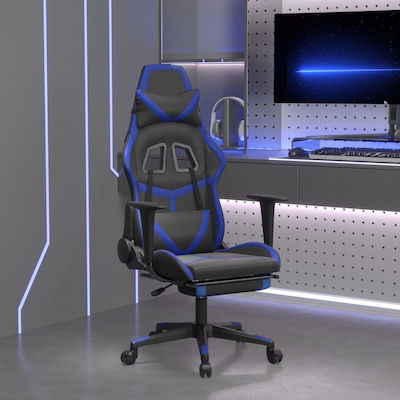 vidaXL 3143676 Gaming Chair with Footrest Black / Blue