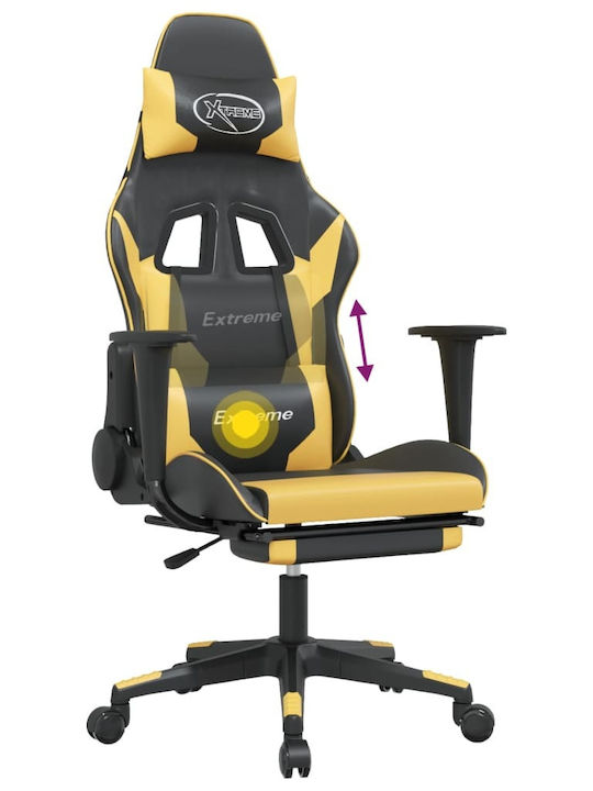 vidaXL 345459 Gaming Chair with Footrest Black / Gold