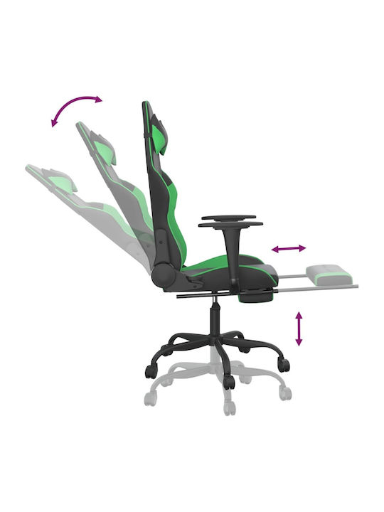 vidaXL 345414 Gaming Chair with Footrest Black / Green