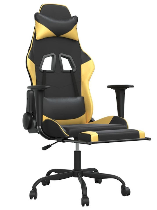 vidaXL 3143655 Gaming Chair with Footrest Black / Gold