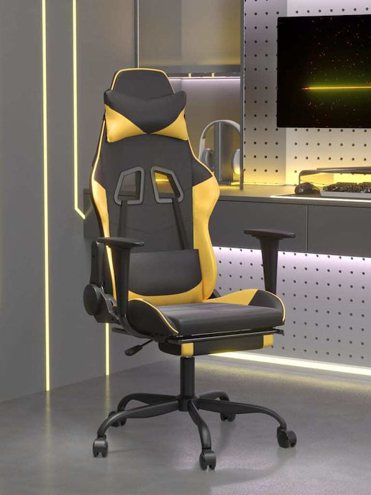 vidaXL 3143655 Gaming Chair with Footrest Black / Gold