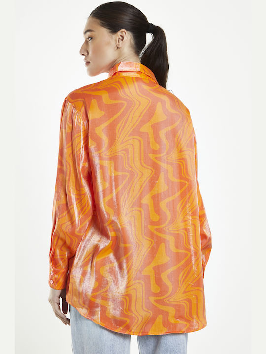 Glamorous Women's Long Sleeve Shirt Orange