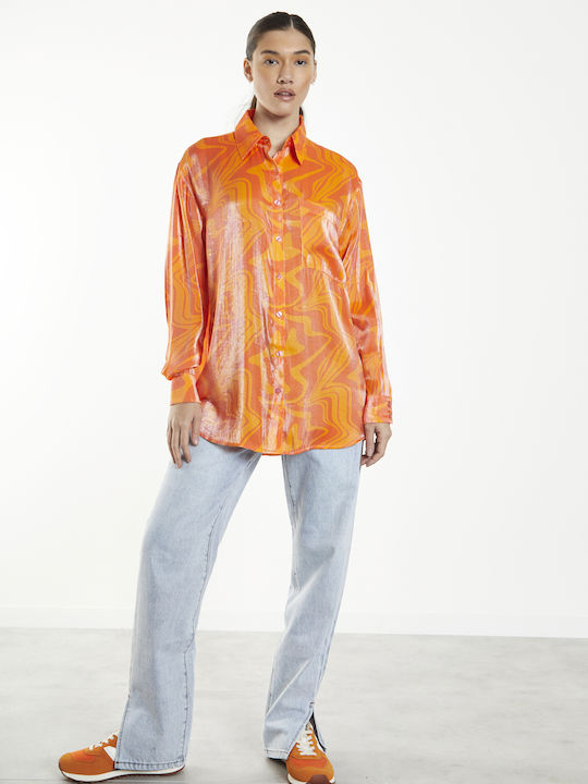 Women's Long Sleeve Shirt Orange