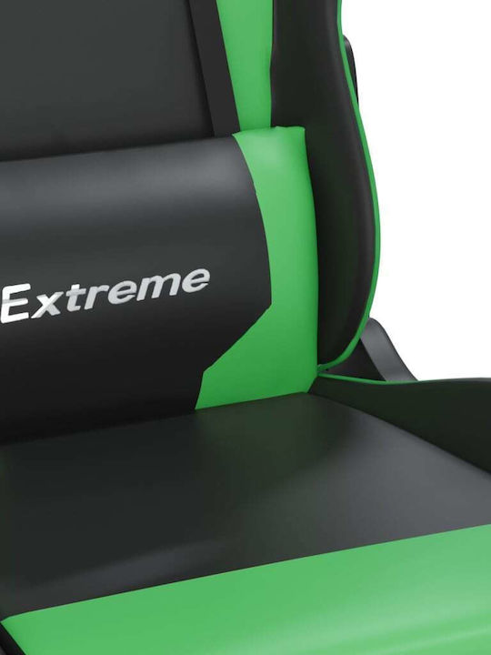 vidaXL 345460 Gaming Chair with Footrest Black / Green