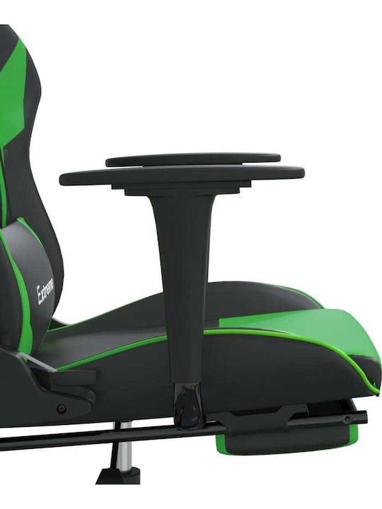 vidaXL 345460 Gaming Chair with Footrest Black / Green