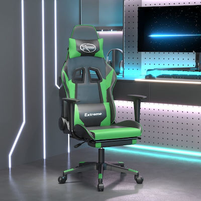 vidaXL 345460 Gaming Chair with Footrest Μαύρο / Πράσινο