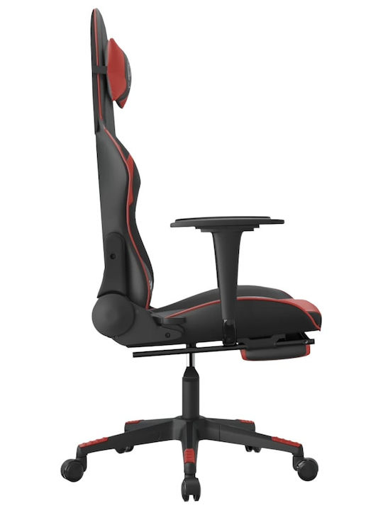 vidaXL 345464 Καρέκλα Gaming Δερματίνης με Υποπόδιο Μαύρο / Μπορντό