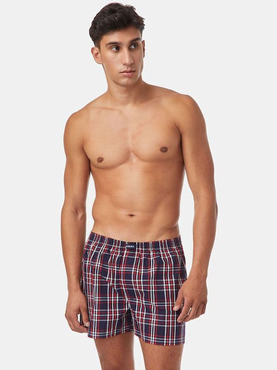 Men's Boxers Navy / Blue Orange Checkered 2Pack