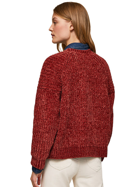 Pepe Jeans Women's Long Sleeve Sweater Red