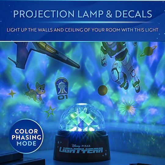 Paladone Led Kids Projector Lamp with Design Projection with Color Changes Black