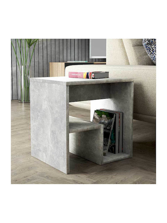 Alvize Rectangular Wooden Side Table Γκρι Σκυροδέματος L40xW35xH40cm GP035-0051,2