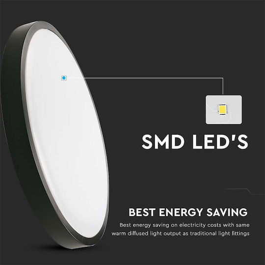 V-TAC Кръгла На открито LED Панел 18W с Неутрално бяло Светлина 4000К 22.5см.