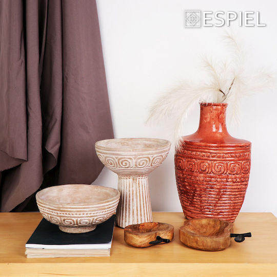 Espiel Terracota Διακοσμητικό Μπωλ Πήλινο Καφέ 23.5cm