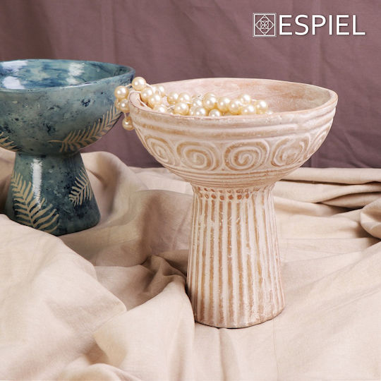 Espiel Terracota Dekorative Schüssel Lehm Sockel Coffee 23cm 1Stück