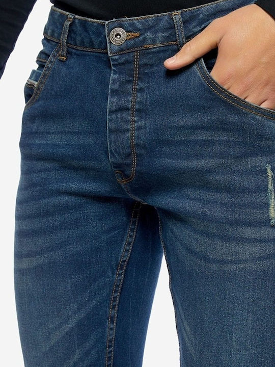 Herren Jeanshose Elastisch Slim Fit Blau