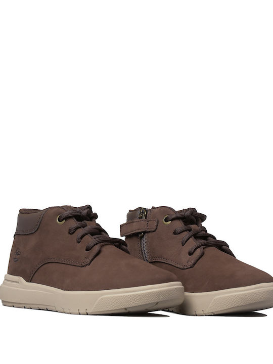 Seneca Bay Chukka Leather Kids Boots with Laces Brown