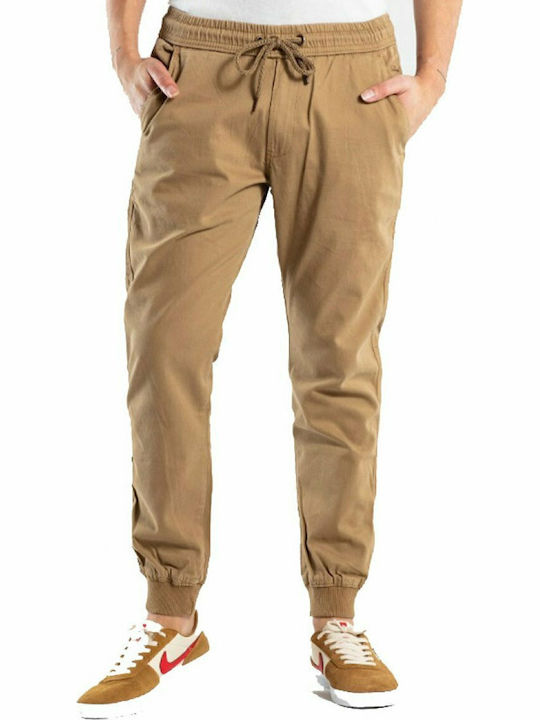 Reell Reflex Rib Pant Pantaloni pentru bărbați Elastice cu Croială Lejeră Dark Sand