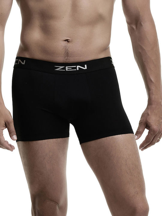 Zen Intimates - Boxer with External Elastic - Black/Grey (70332-GREY) Grey