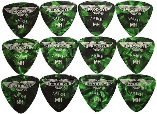 Prodigy Bouzouki Picks Laiki Green Pearl Set 12pcs Medium/Heavy