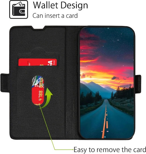 TCL Wallet Δερματίνης Μαύρο (TCL 306 / 305 / 30 SE / 30E)