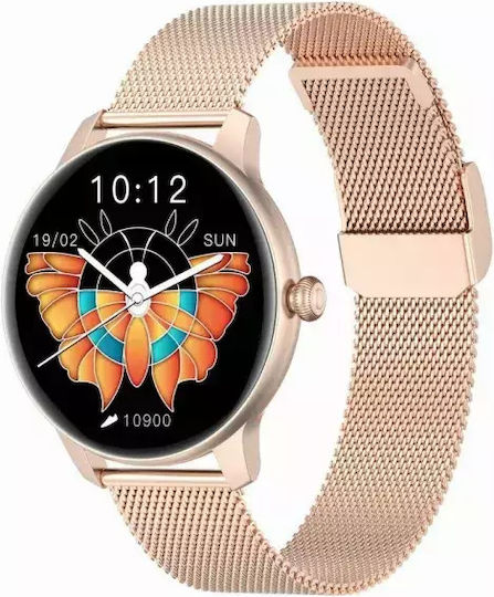 Oromed Oro Lady Stainless Steel 43mm Smartwatch with Heart Rate Monitor (Gold)