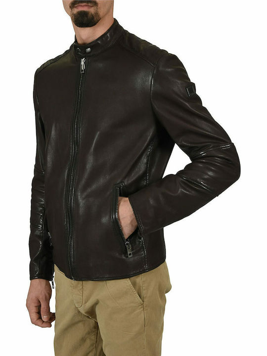 Leather Jacket Biker Orange