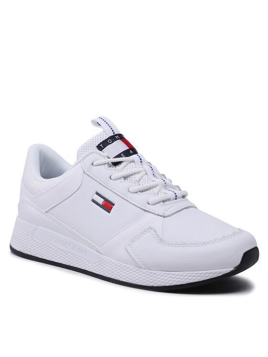 Tommy Hilfiger Flexi Runner Ανδρικά Sneakers Λευκά