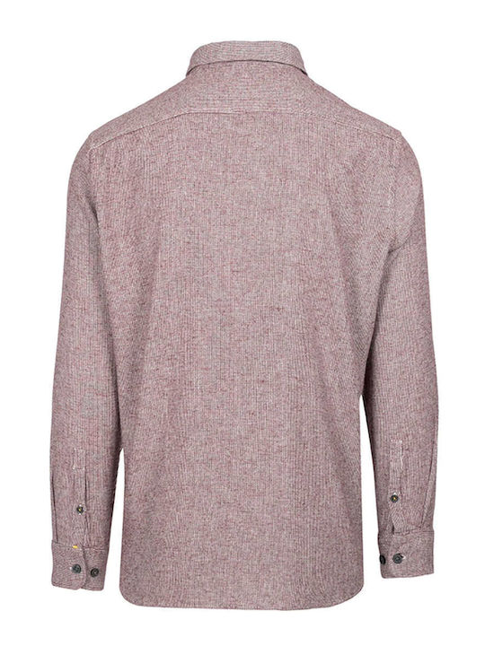 Long-sleeved Flannel Shirt Checked Burgundy