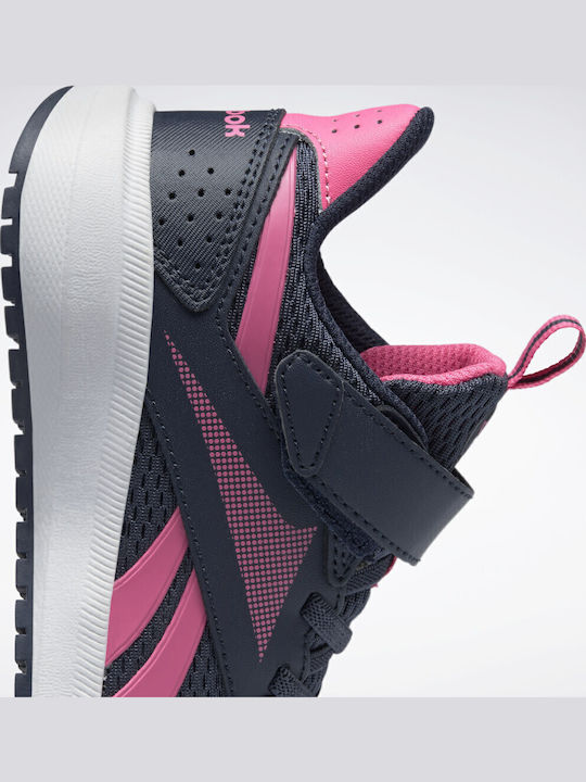 Road Supreme 4 Alt Kids Sports Shoes Running with Hoop & Loop Closure Vector Navy / Atomic Pink / Cloud White