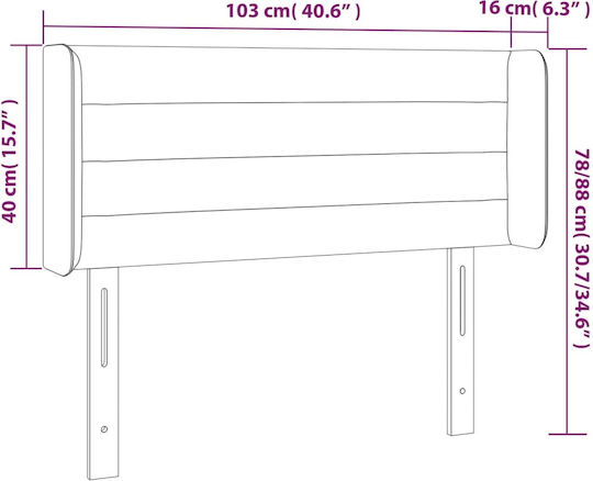 vidaXL Fabric Bed Headboard Black 103x88cm