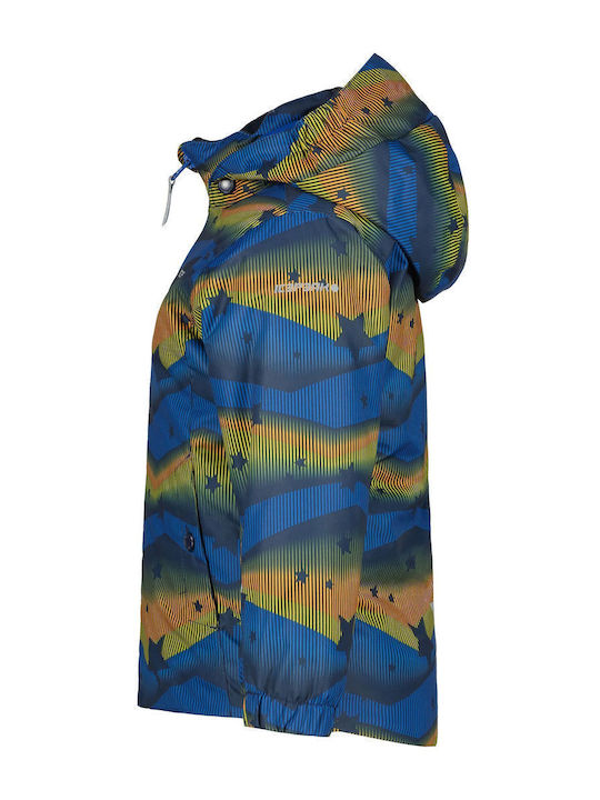 Waterproof Kids' Sports Jacket Short Windproof with Hood Blue