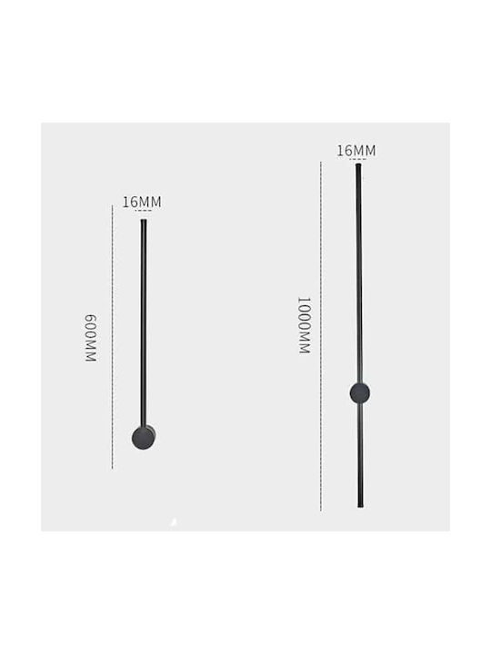 Led7 Φωτιστικό Τοίχου LED Μαύρο 9.5εκ.