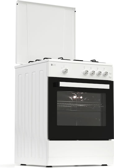 Thermogatz TGS 161 WH Aragaz cu Gaz Lichefiat 55lt cu Plite pe Gaz Lichefiat L61cm. White