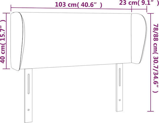 vidaXL Табла За Легло Текстилно Синьо 103x88см