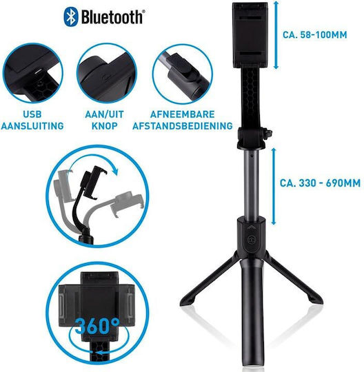 Grundig 24988 Baston pentru selfie cu Bluetooth Negru 24988