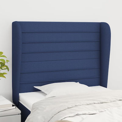 vidaXL Bed Headboard made of Fabric in Blue Color 93x23x118cm