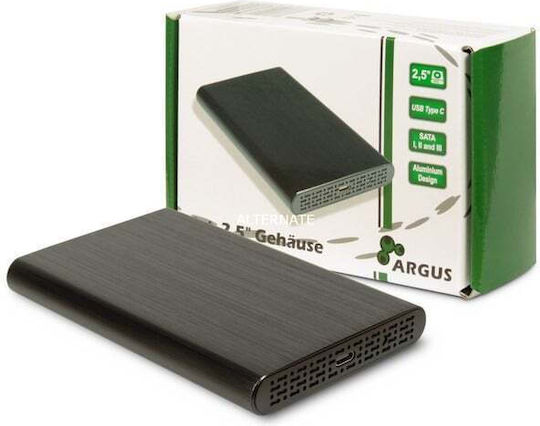 Inter-Tech GD-25010 Hard Drive Case 2.5" SATA III with connection USB 3.1 Type-C in Schwarz color