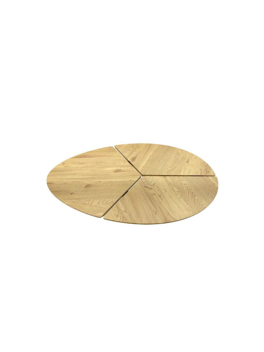 Oval Zentral Kaffeetisch Holz Beige M112xT74xH41cm