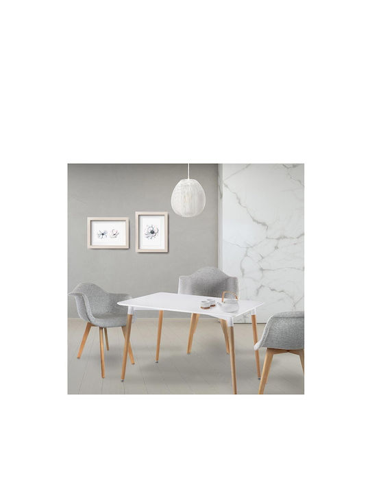 Rechteckig Esszimmer- und Küchentische Küche Holz mit Betongestell White 115.1x75.2x76cm