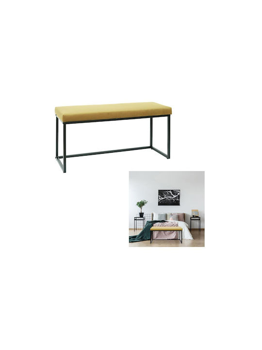 Stool Bench Stool Upholstered with Velvet Aukra 100x39x49cm