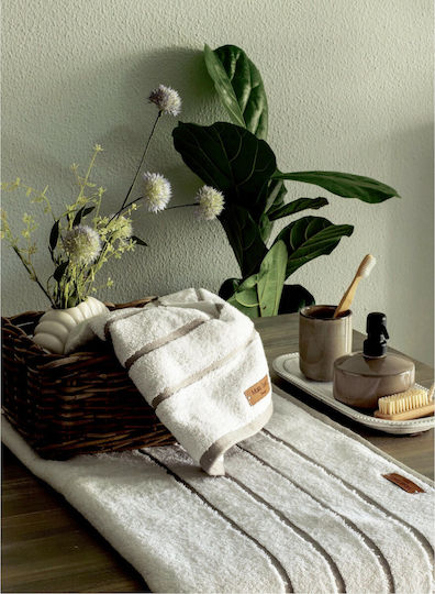 Makis Tselios Home Facecloth Private 50x90cm White Weight 600gr/m²