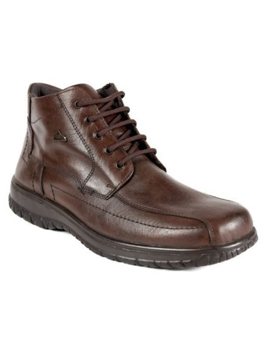 Boxer Men's Leather Military Boots Brown