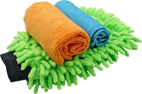 Kaver Set Car Microfiber Cloths for Cleaning 21x16cm 3 Pieces