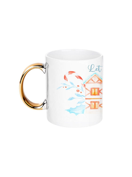 Ceramic Christmas mug with Let It Snow design 1 pcs.