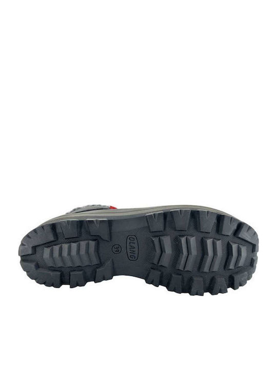 Leather Snow Boots with Laces & Fur Paradise Wtx Black