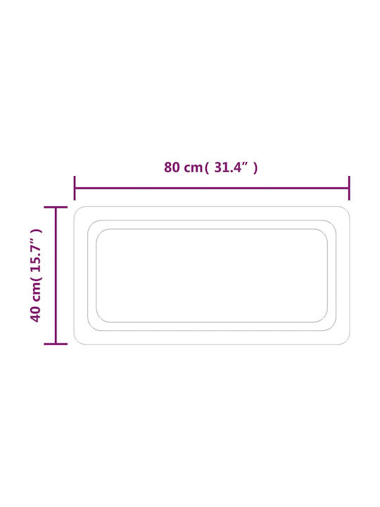 vidaXL Ορθογώνιος Καθρέπτης Μπάνιου Led 80x40cm Διάφανος